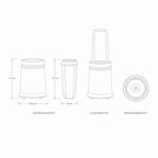 Technische tekening nutri blender met maten
