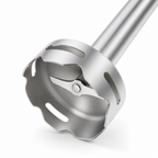 Close-up van de RVS mixvoet van de staafmixer