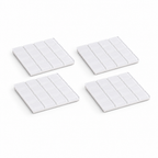Mozaïek glazen onderzetters set van 4, wit