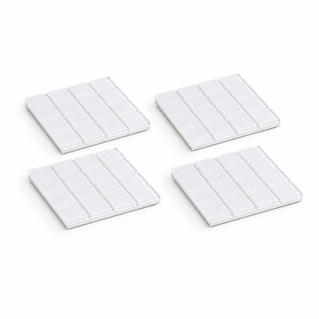 Mozaïek glazen onderzetters set van 4, wit