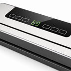 Close-up van het bedieningspaneel met LED-display van de vacumeermachine